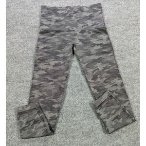 Spanx Look At Me Now Tummy  Control Seamless Leggings Gray Camo Women's Size XL